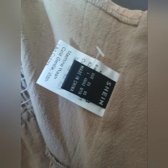 SHEIN WOMENS SIZE LARGE TAN TANK TOP (MIDDLE PART IS ADJUSTABLE) - Picture 3 of 3